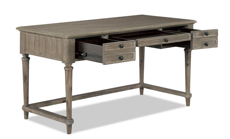 Bureau de travail Winston de 58 po à 3 tiroirs - bois de grève brun clair