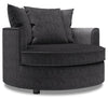 Fauteuil d’appoint enveloppant Sofa Lab personnalisable de 48 po fabriqué au Canada en tissu de chenille - gris Luxury Charcoal