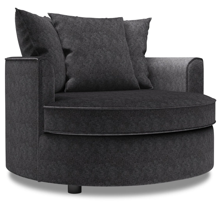 Fauteuil d’appoint enveloppant Sofa Lab personnalisable de 48 po fabriqué au Canada en tissu de chenille - gris Luxury Charcoal