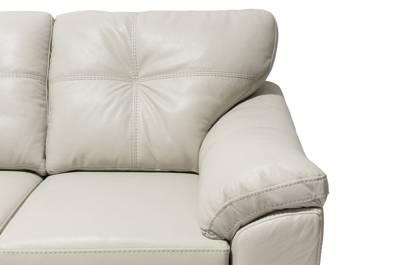 Sofa sectionnel de gauche Addison 2 pièces fabriqué au Canada en tissu d’apparence cuir avec coussins de siège amovibles - beige