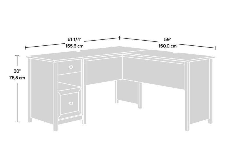 Bureau en forme de L Cayla de 59,06 po avec tiroir classeur - noir Estate 