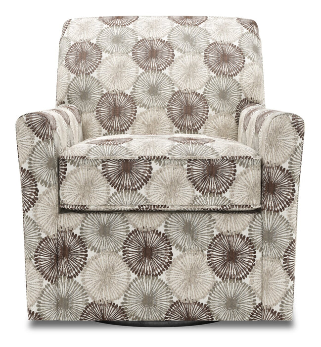 Fauteuil d’appoint pivotant Sofa Lab personnalisable de 31 po fabriqué au Canada en tissu - Stone multicolore