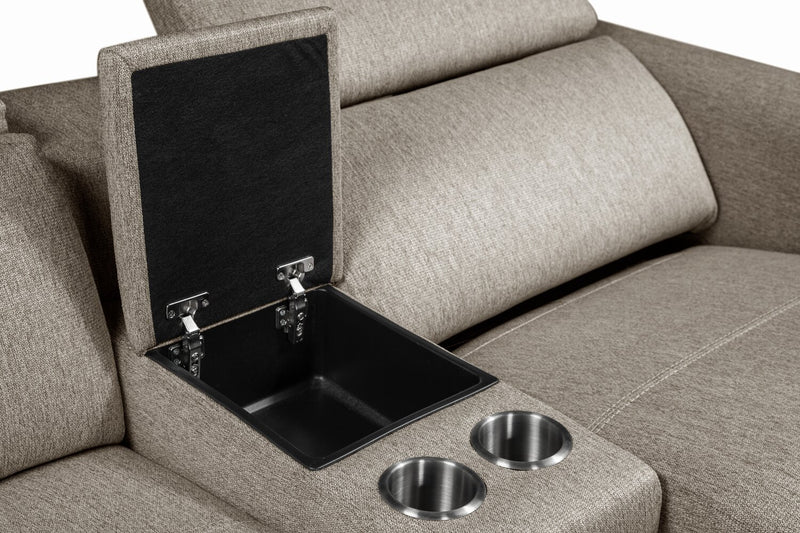 Sofa sectionnel à inclinaison électrique Adelaide 6 pièces - gris 