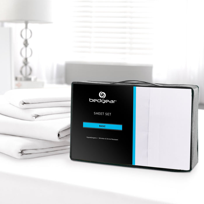 Ensemble de draps Basic BEDGEARMD 3 pièces pour lit simple très long - blanc