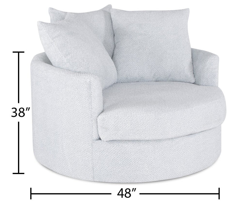 Fauteuil d’appoint Cuddler Grande de 48 po fabriqué au Canada en tissu de chenille - gris Teddy Star 