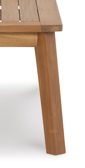 Banc Bern pour la terrasse à l’extérieur - 46 po (L), acacia et fini en polyuréthanne - naturel