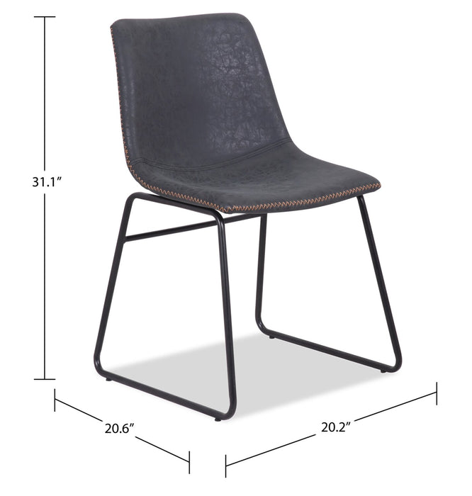 Ensemble de salle à manger Amos 5 pièces en métal avec table de 60 po (L) et 4 chaises - gris