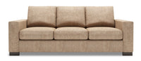 Sofa-lit Track de Sofa Lab de 85 po fabriqué au Canada en tissu de chenille avec accoudoirs rectilignes - taupe Luxury Taupe