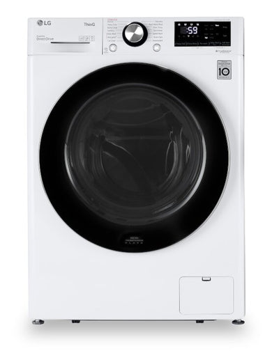 LG 24" 2.6 Cu. Ft. Smart Front-Load High-Efficiency Steam Washer - White - Stackable - WM1455HWA | Laveuse à la vapeur intelligente haute efficacité LG à chargement frontal de 2,6 pi³ et de 24 po - blanche -…