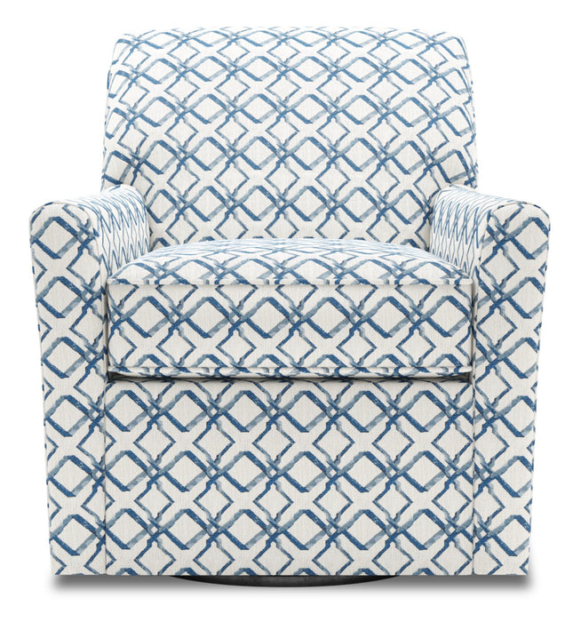 Fauteuil d’appoint pivotant Sofa Lab personnalisable de 31 po fabriqué au Canada en tissu - Ocean multicolore