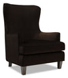 Fauteuil d’appoint à oreilles Sofa Lab personnalisable de 32 po fabriqué au Canada en tissu de chenille - brun Luxury Chocolate