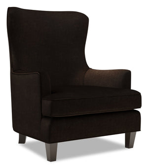 Fauteuil d’appoint à oreilles Sofa Lab personnalisable de 32 po fabriqué au Canada en tissu de chenille - brun Luxury Chocolate