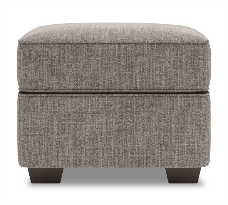 Pouf personnalisable Roll de Sofa Lab de 24 po fabriqué au Canada en tissu d’apparence lin - gris Luna Smoke