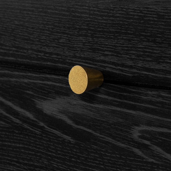 Table de nuit somptueuse Lake de 19,5 po (L) x 25,5 po (H) à 2 tiroirs, fabriquée au Canada - noire