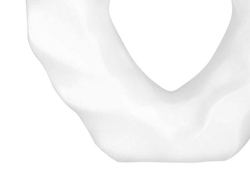 Lampe de table sculptée et ondulée de 27 po en résine crème