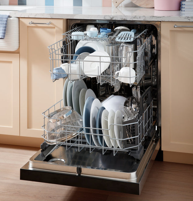 Lave-vaisselle encastré GE à 47 dBA de 24 po avec commandes sur le dessus et technologie de séchage Dry BoostMC - ardoise - GDT650SMVES
