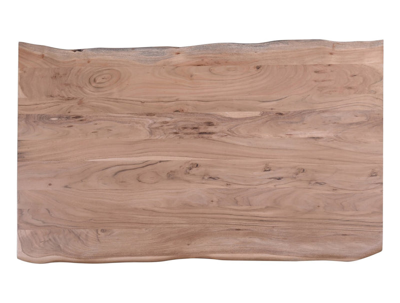 Table de salle à manger Miya de 60 po (L) en acacia et métal avec bordures Live Edge - naturelle