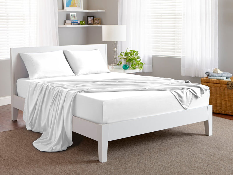 Ensemble de draps Basic BEDGEARMD 4 pièces pour lit double - blanc