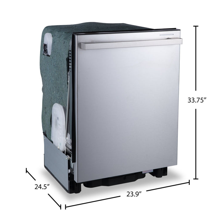 Lave-vaisselle encastré Hisense de 24 po et de 48 dBA avec commandes sur le dessus - acier inoxydable - HDW63314SS 