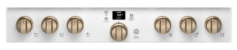 Cuisinière intelligente à gaz Café de 6,2 pi³ avec convection européenne véritable et grilles autonettoyantes - blanc mat - CGY366P4TW2