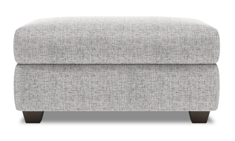 Pouf de rangement personnalisable The Trunk de Sofa Lab de 39 po fabriqué au Canada en tissu d’apparence lin - gris Luna Domino
