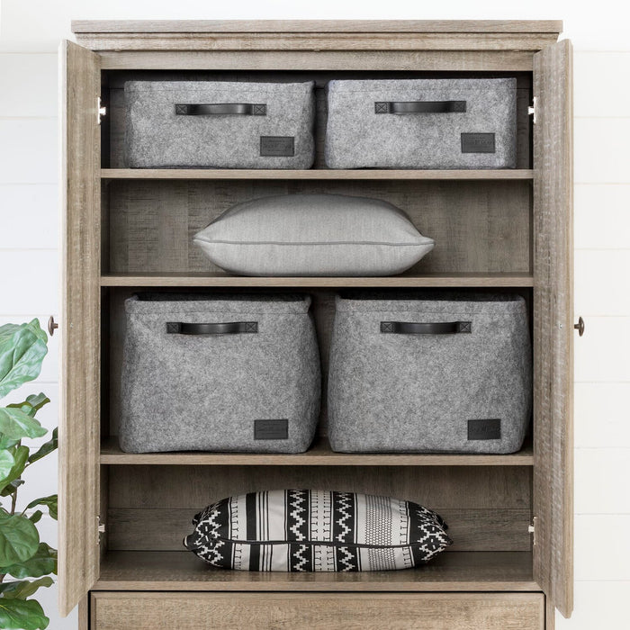 Commode verticale Holt de 33,75 po (L) x 63,5 po (H) à 2 tiroirs avec armoire de rangement pour la chambre à coucher, fabriquée au Canada - brune