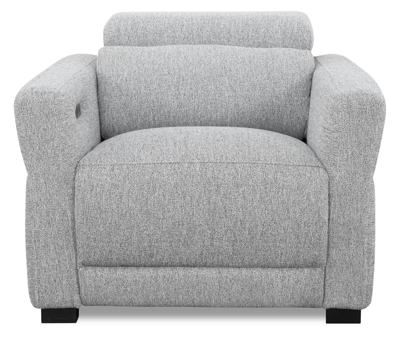 Fauteuil à inclinaison électrique Cindy Crawford Home de 40,5 po en tissu avec appuie-tête électrique - gris