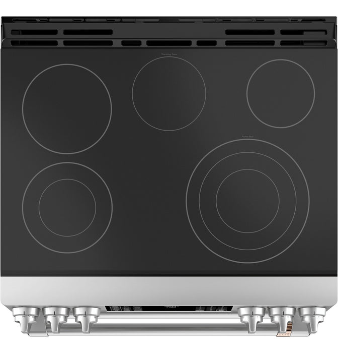 Cuisinière intelligente électrique Café de 6,7 pi³ avec convection européenne véritable - acier inoxydable - CCES750P2MS1