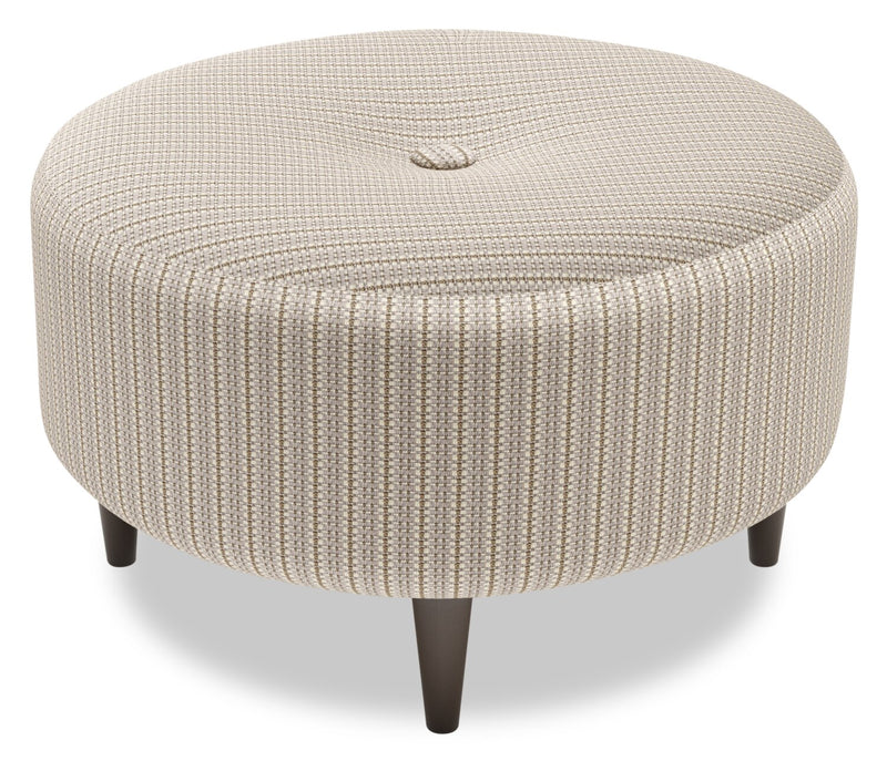 Pouf personnalisable The Curve de Sofa Lab de 31 po fabriqué au Canada en tissu - beige Mushroom Beige