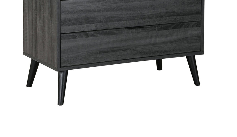 Commode verticale moderne du milieu du 20e siècle Nash de 35,4 po (L) x 35,5 po (H) à 4 tiroirs pour la chambre à coucher - gris foncé