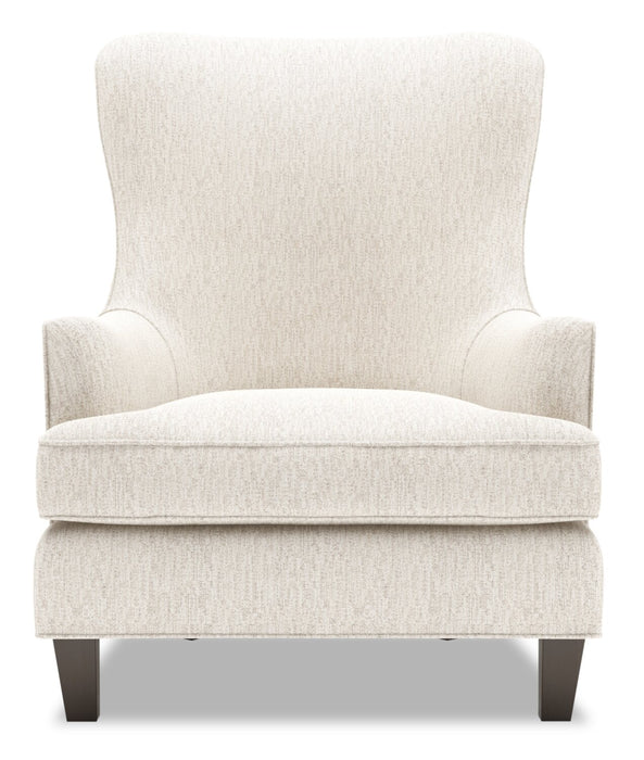 Fauteuil d’appoint à oreilles Sofa Lab personnalisable de 32 po fabriqué au Canada en tissu de chenille - beige Luxury Sand