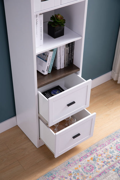 Meuble audio-vidéo Melody 3 pièces de 100 po avec rangement et système de gestion des câbles pour téléviseurs jusqu’à 65 po - blanc