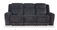  Sofa à inclinaison électrique Atlantis de 90 po en tissu avec position zéro gravité - gris foncé