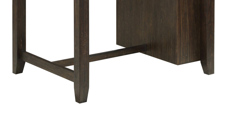 Ensemble de salle à manger Lane 3 pièces de hauteur comptoir avec table de 36,5 po (L), tablettes et port USB intégrées, et 2 chaises - brun