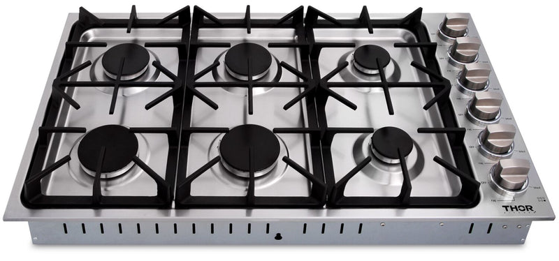 Surface de cuisson à gaz professionnelle Thor Kitchen de 36 po à 6 brûleurs - TGC3601
