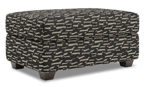 Pouf de rangement personnalisable The Trunk de Sofa Lab de 39 po fabriqué au Canada en tissu - Peppercorn multicolore