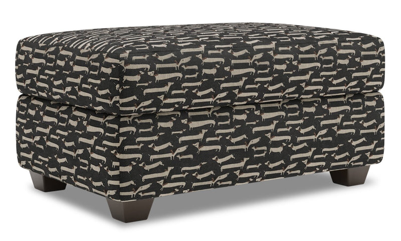 Pouf de rangement personnalisable The Trunk de Sofa Lab de 39 po fabriqué au Canada en tissu - Peppercorn multicolore