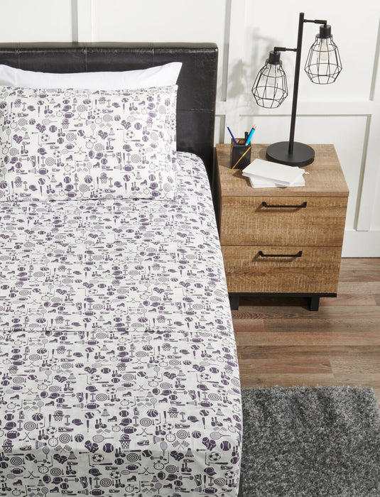 Ensemble de draps Joey 3 pièces en coton pour lit simple