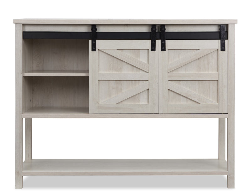 Armoire décorative Corbin de 47,25 po avec portes de grange coulissantes - chêne blanc