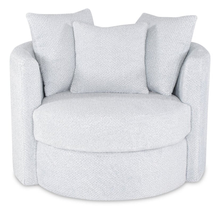 Fauteuil d’appoint pivotant Cuddler Midi de 42 po fabriqué au Canada en tissu de chenille - gris Teddy Star