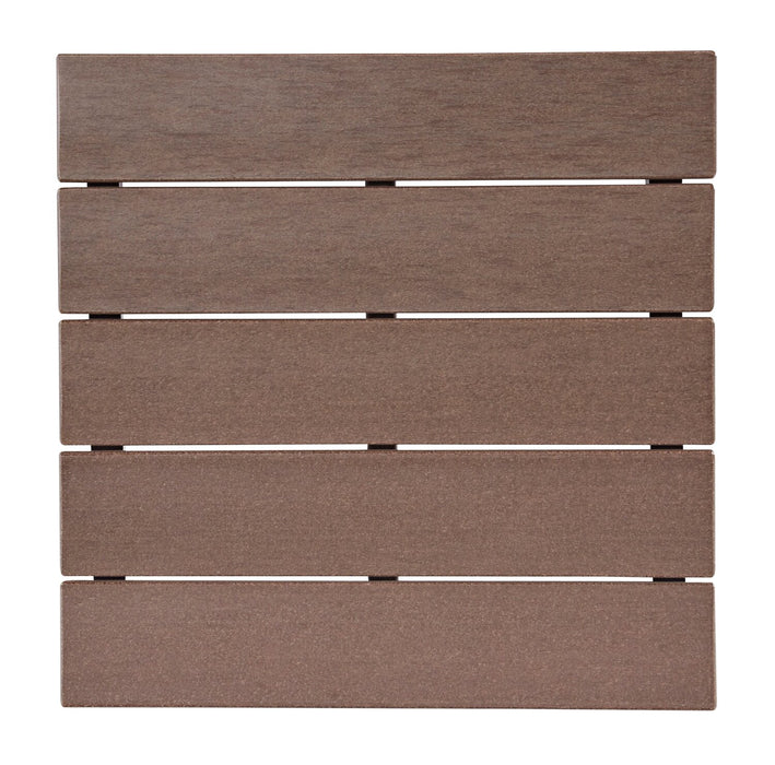 Table de bout Nome pour la terrasse à l’extérieur - 21,5 po (L), plastique à haute densité, résistante aux rayons UV et aux intempéries - brune