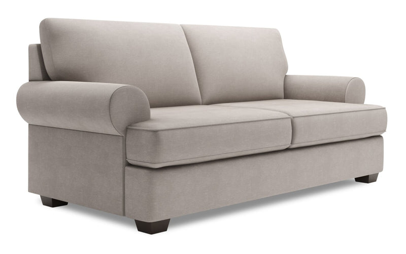 Sofa personnalisable Roll de Sofa Lab de 76 po de format condo fabriqué au Canada en tissu d’apparence lin avec accoudoirs enroulés - gris Pax Slate