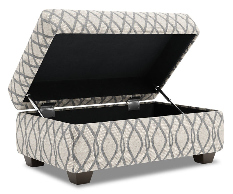 Pouf de rangement personnalisable The Trunk de Sofa Lab de 39 po fabriqué au Canada en tissu - Steel multicolore