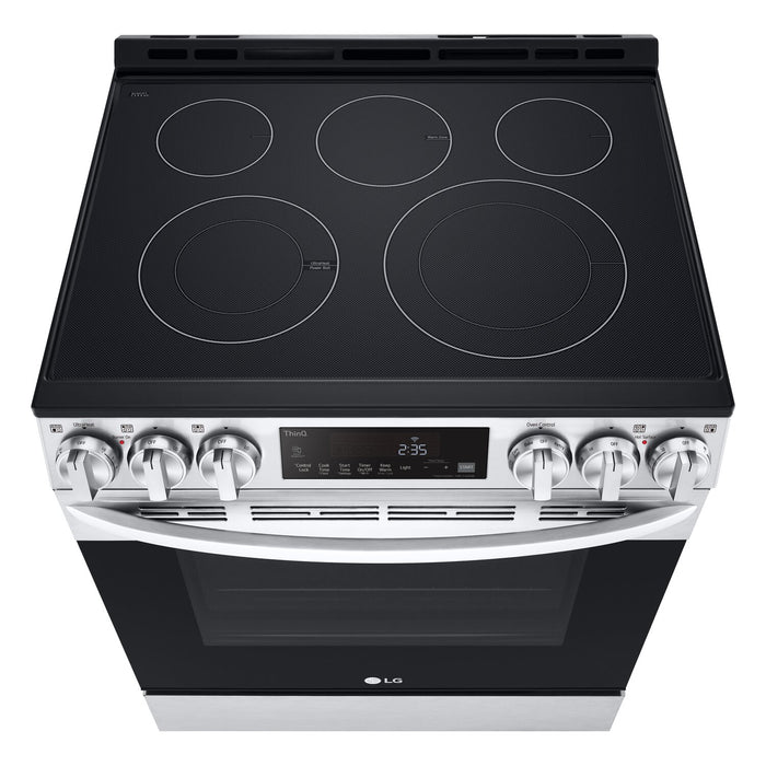 Cuisinière intelligente électrique LG de 6,3 pi³ avec friture à air et convection par ventilateur - acier inoxydable Smudge-ProofMD - LSEL6333F