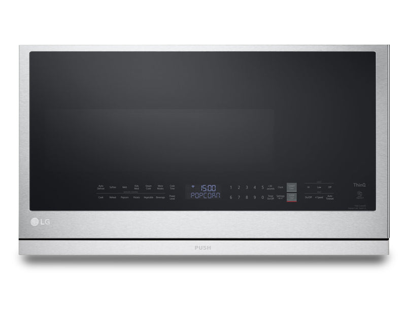 Four à micro-ondes à hotte intégrée LG de 2,1 pi³ avec ExtendaVentMC et cuisson par capteur - acier inoxydable Smudge-ProofMD - MVEL2137F