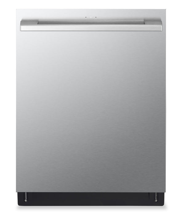Lave-vaisselle intelligent encastré LG Studio à 40 dBA de 24 po avec commandes sur le dessus et QuadWashMC Pro - acier inoxydable Smudge-ProofMD - SDWB24S3