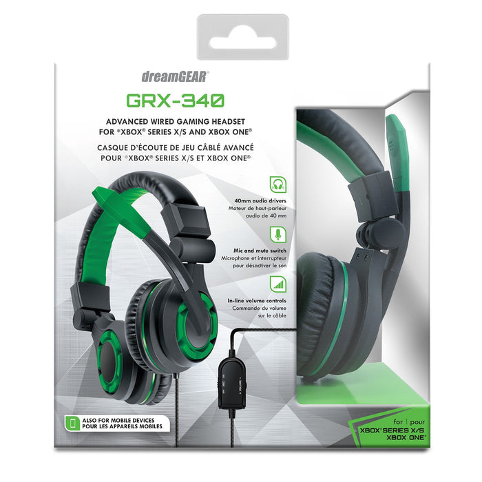 Casque d'écoute de jeu câblé avancé DreamGEAR pour console X-Box - DG-066155