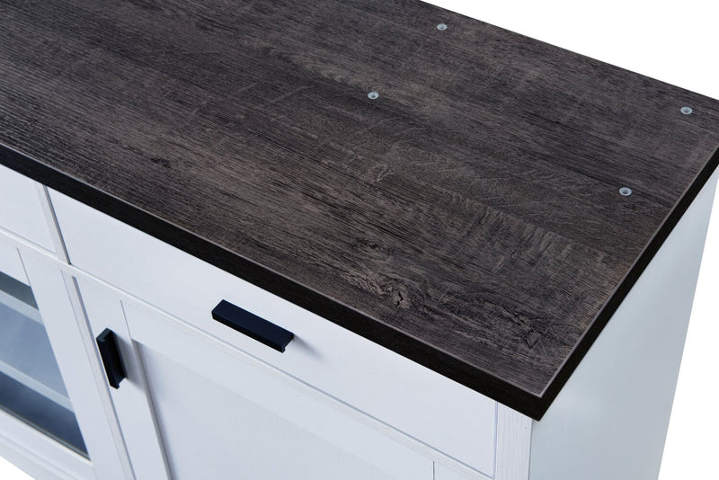 Meuble pour téléviseur Emry de 84 po avec rangement et système de gestion des câbles pour téléviseurs jusqu’à 90 po - blanc