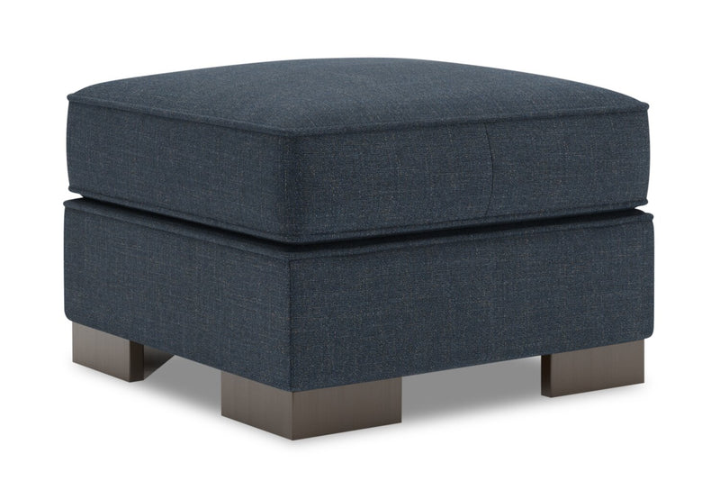 Pouf personnalisable Track de Sofa Lab de 24 po fabriqué au Canada en tissu d’apparence lin - bleu Luna Sailor