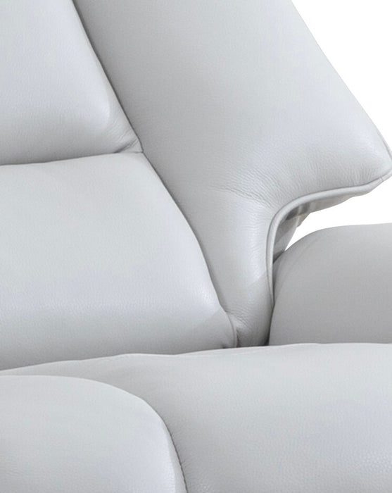 Fauteuil inclinable Maven antistress de 34,5 po en cuir véritable gris avec repose-pieds et base en bois et métal - gris